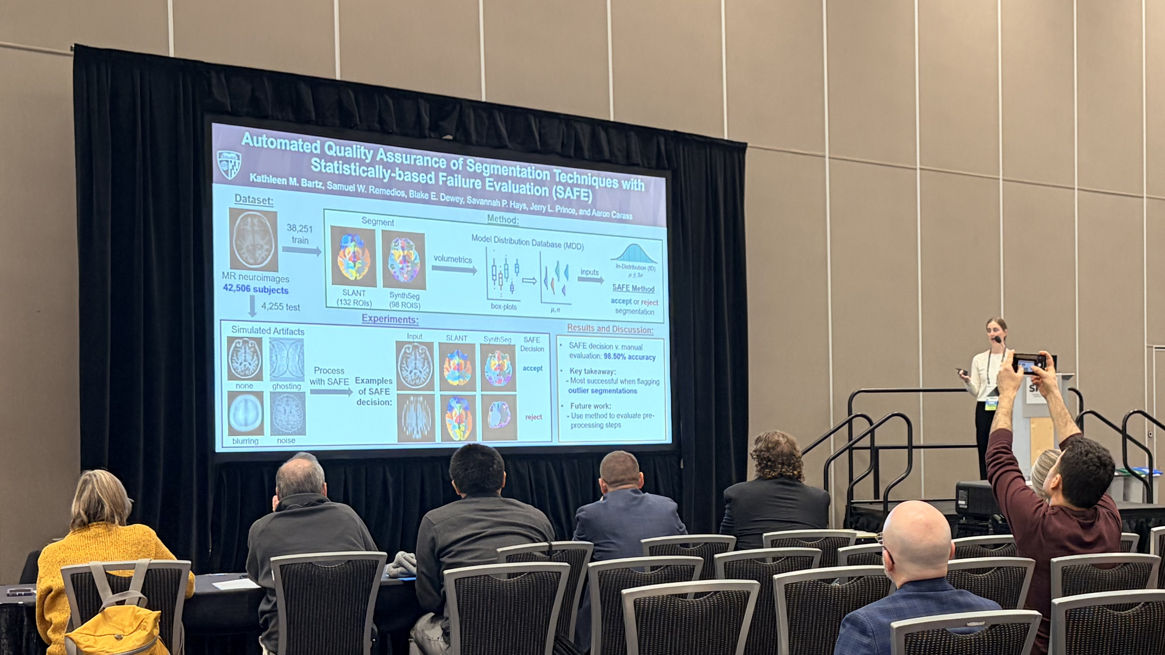 Kathleen M. Bartz giving a poster teaser at Proceedings of SPIE Medical Imaging (SPIE-MI 2026), Vancouver, Canada, February 15–19, 2026.